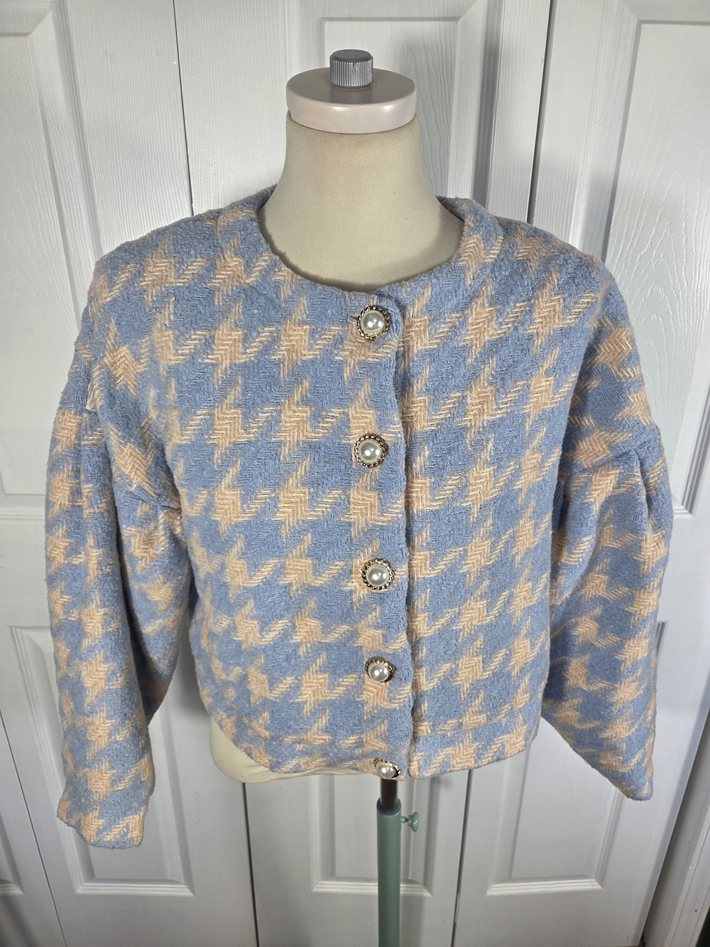Princess Polly XX Houndstooth Pearl Button Cardigan S/M